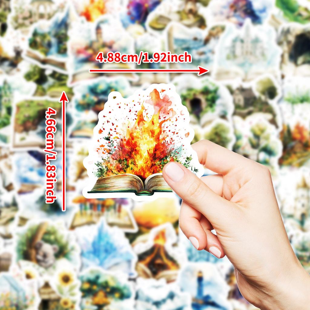 50 Books In The Forest World Stickers Laptop Suitcase Hand Ledger Doodle Decoration Waterproof