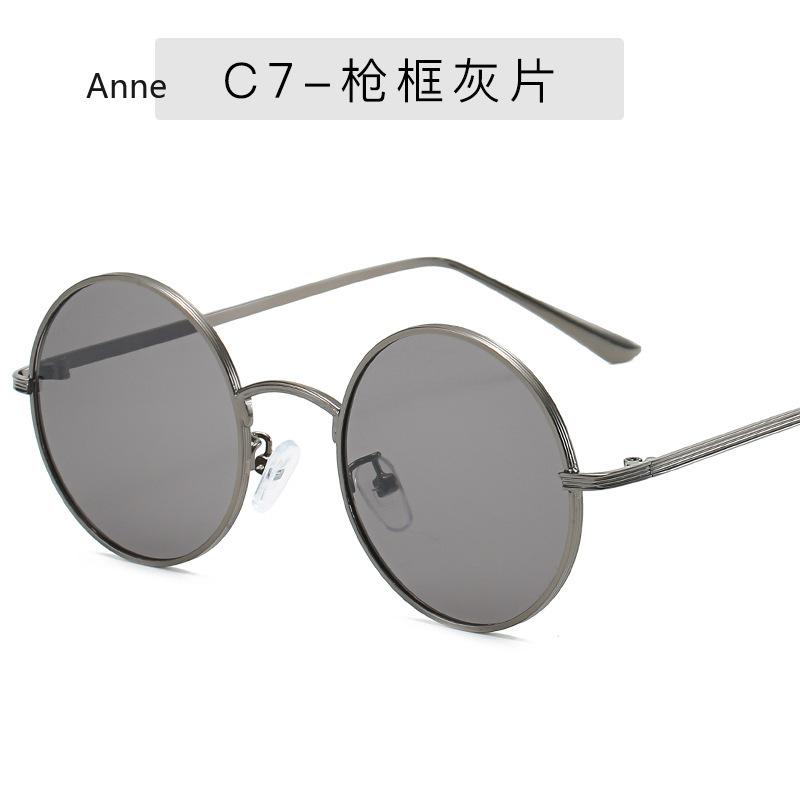 Women Sunglasses with Red Lenses Round Metal Frame Vintage Retro Glasses Sun for Men Unisex Birthday Gifts Gafas De Sol