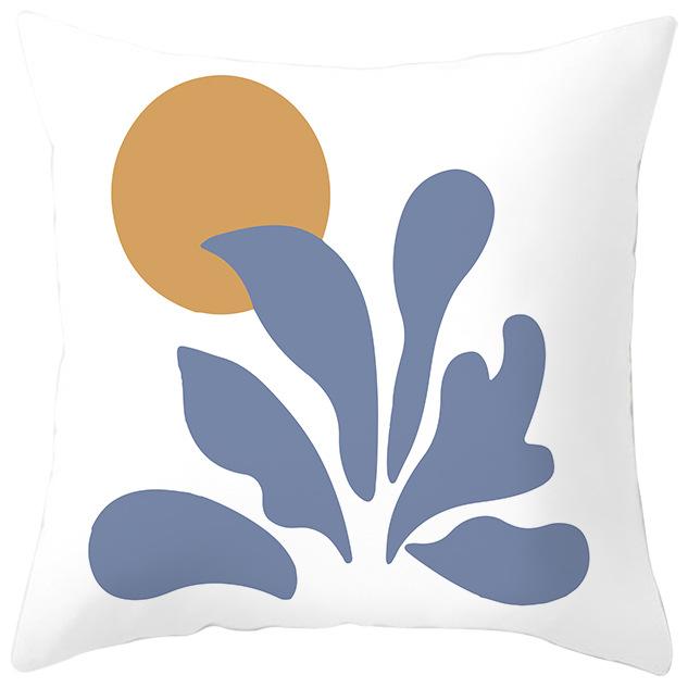 Nordic Blue and Purple Abstract Geometric Pillowcase Peach Leather Velvet Printed Home Fabric Sofa Pillow Cushion Cover