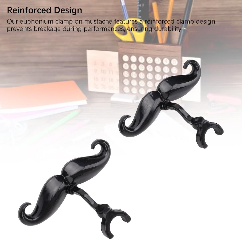 2 Pcs Trombone Clamp On Mustache Funny Plastic Euphonium Mouthpiece Mustache for Band Practices