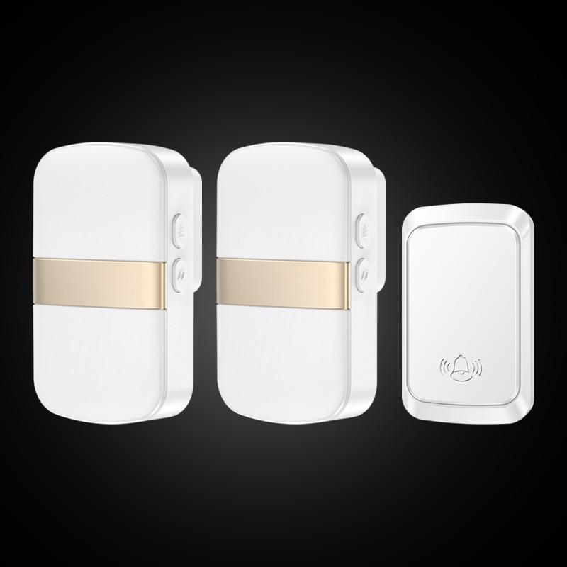Kajia Si Wireless Self-Powered Doorbell, Long-Range, Wall-Penetrating, Flashing, Waterproof, One-to-Two Home Use. Gold China Standard