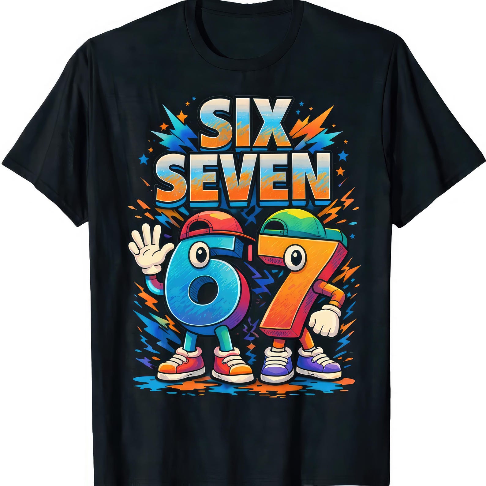 Funny Math Humor T shirt: Six Seven Number Joke Tee 3XL