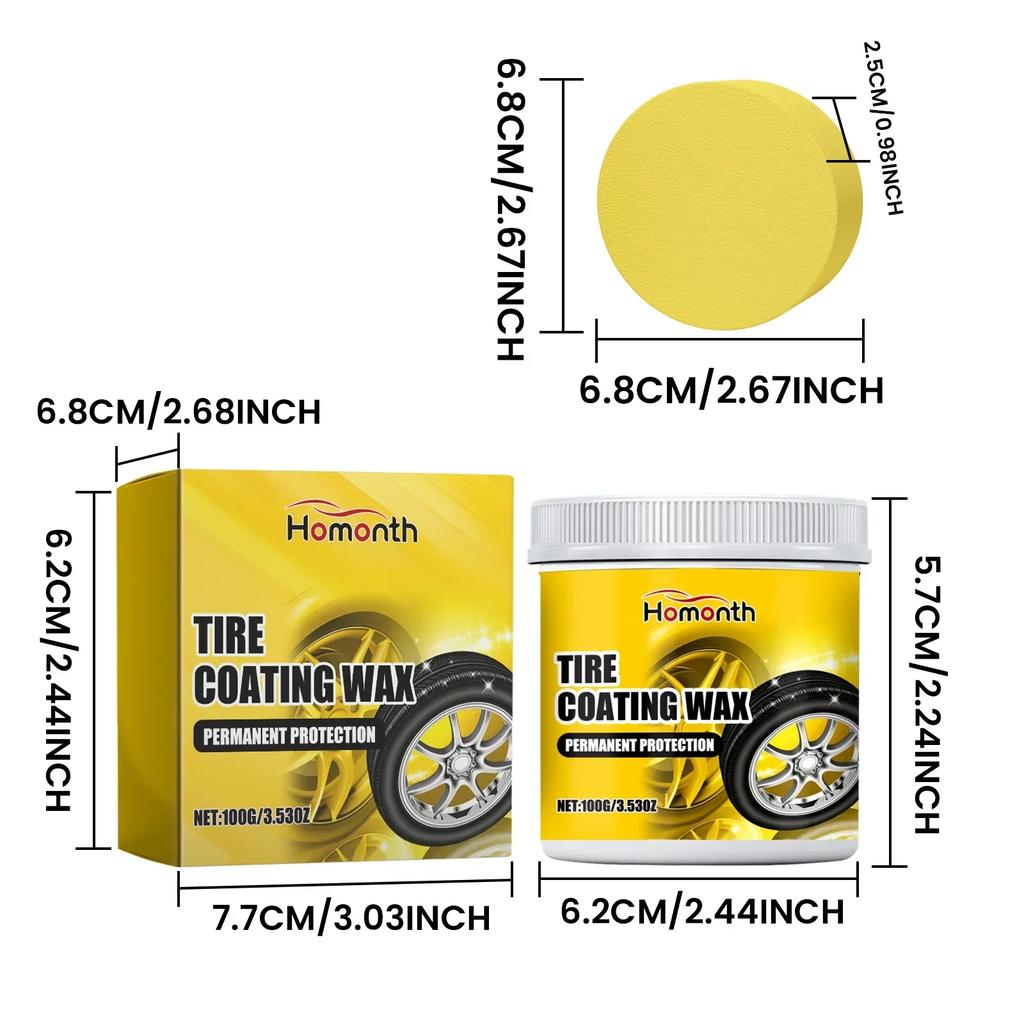 100g Tire Polishing Agent Car Tire Gloss and Shine Coating Agent Anti-Aging Car Tire Retreading and Film Plating Cream