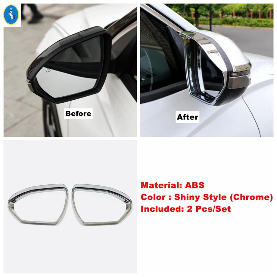 Chrome / Carbon Fiber Rearview Mirror Shell Rain Eyebrow Weatherstrip Shield Shade Cover Trim For Hyundai Tucson NX4  - 2025
