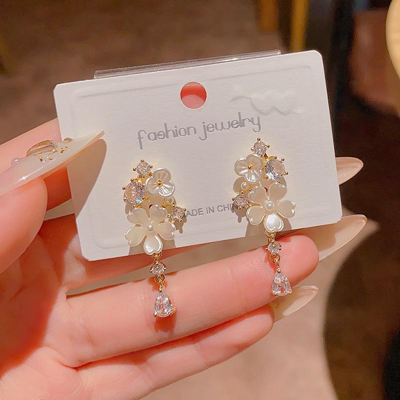 "925 Silver Long Tassel Zircon Bow Earrings for Women - Light Luxury & Versatile Design"