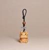Golden Sandalwood Zodiac Animal Carving Keychain - Solid Wood Cultural Craft