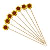 100PCS Disposable Fruit Stick, Flower Top Decor Bamboo Skewers, Multipurpose Food Picks Party Supplies, for Appetizers Cocktails Barbecue Cakes