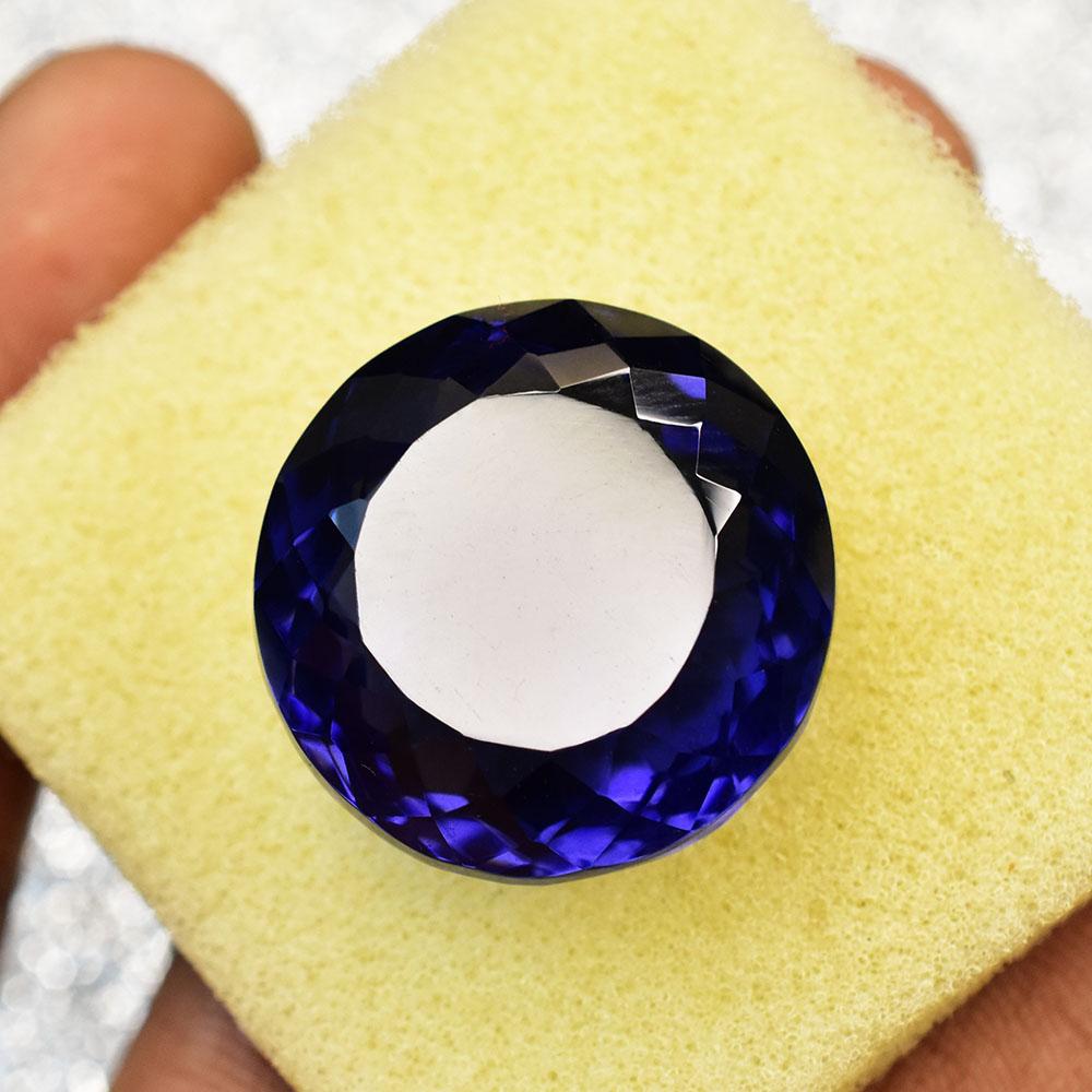 Natural Blue Tanzanite Loose Gemstone Round Cut 61.85 ct From Tanzania for Jewelry Making and Crafts
