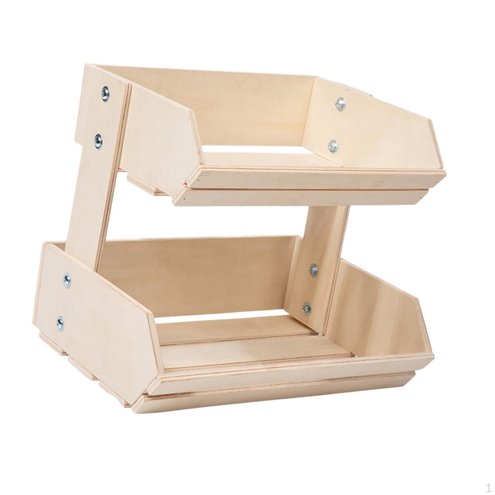 Решение для хранения на столешнице с двухъярусной фруктовницей для дома и офиса Wood 1790₽