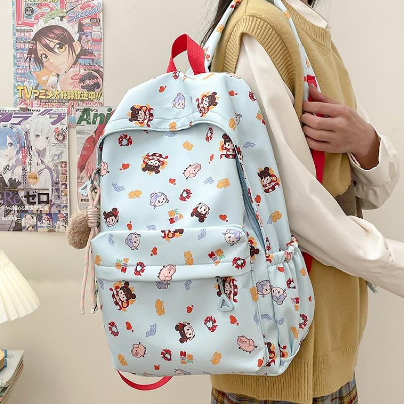 Schoolbag national style animation cartoon printing primary and secondary school students backpack fashion leisure travel backpack personality