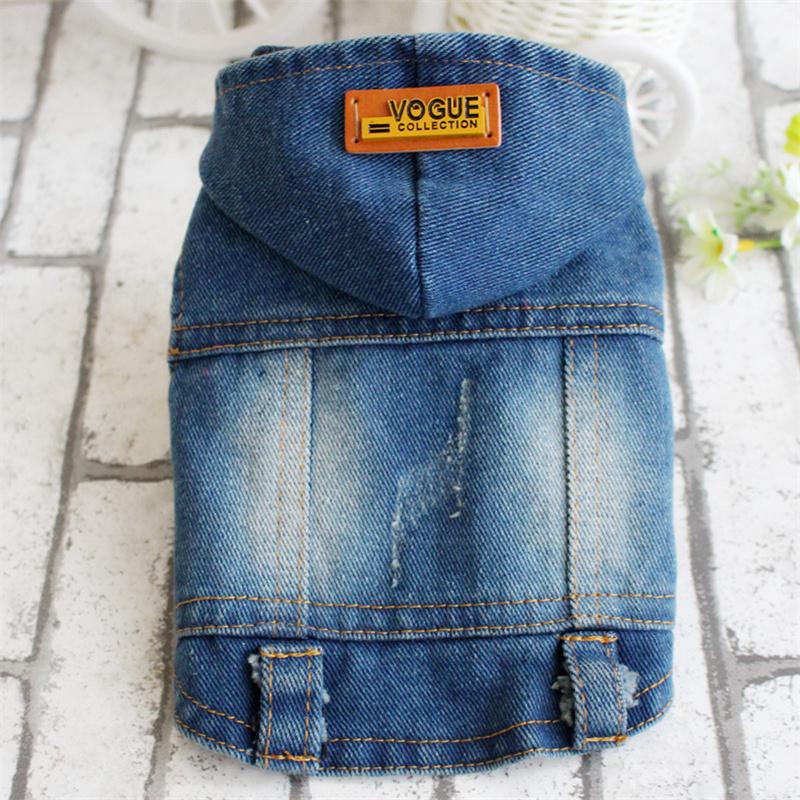 

Весенняя, летняя, осенняя и зимняя одежда Новая одежда для домашних животных Бишон Фризе Тедди Бульдог Полосатый джинсовый жилет XS