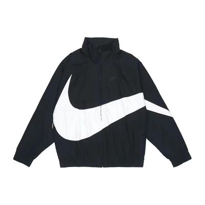Großer Logo-Print Reißverschluss Freizeit Langarmjacke Herrenjacken Schwarz DV1363-010