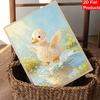 DIY 5D Pearl Bead Painting Kit with Frame Cute Pearl Duck Design Shiny Canvas Art for Bedroom Wall Decor and Gift Collection Display Craft