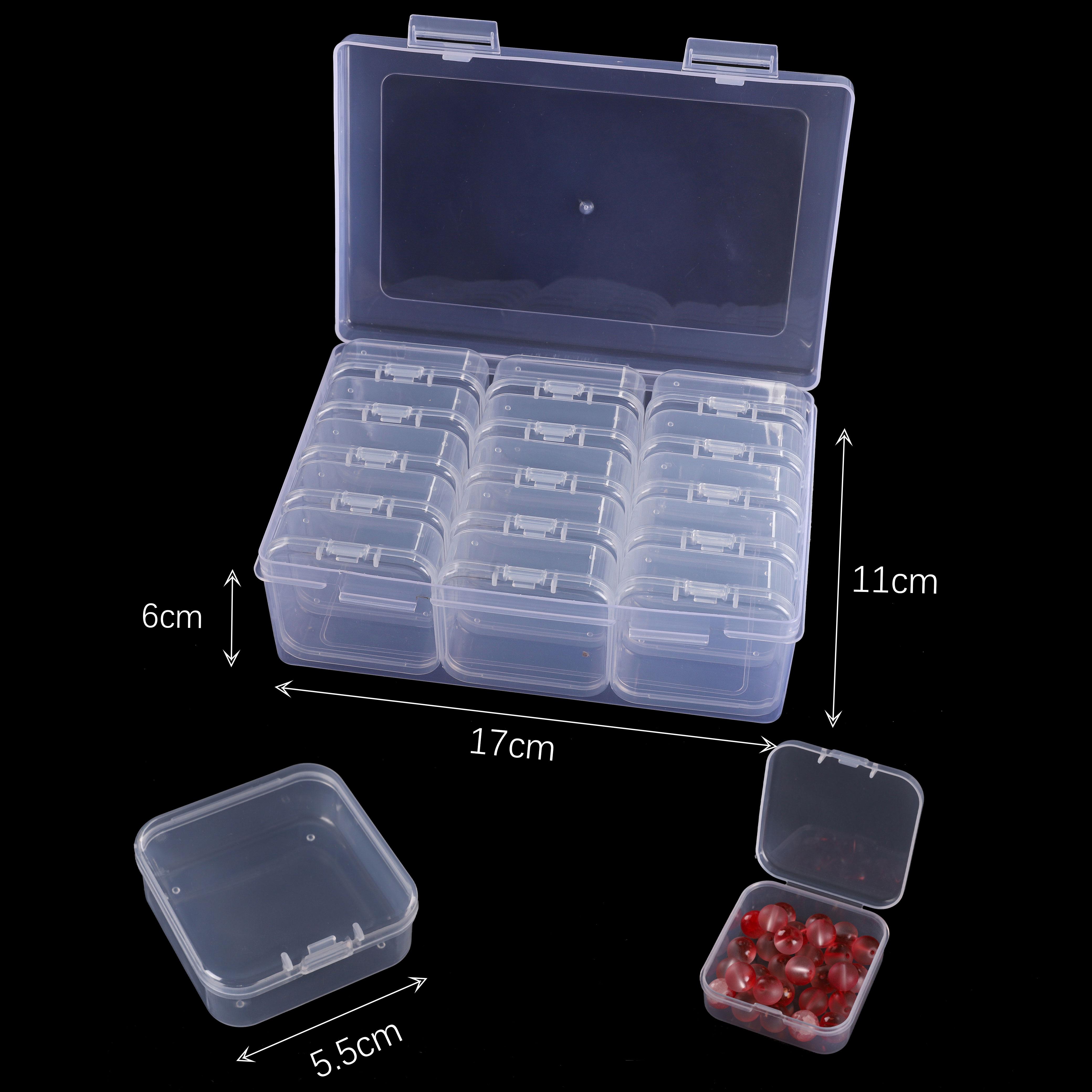 

Прозрачный пластиковый органайзер на 15-56 ячеек для хранения фурнитуры для бисероплетения Large box 17 * 11 * 6cm