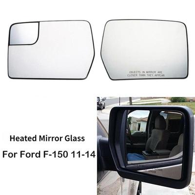 Left and Right Heated Side Mirror Glass Rearview Mirror White Lens for Ford F-150 2011 2012-2014 Rearview Mirrors Glass Door Wing Mirror
