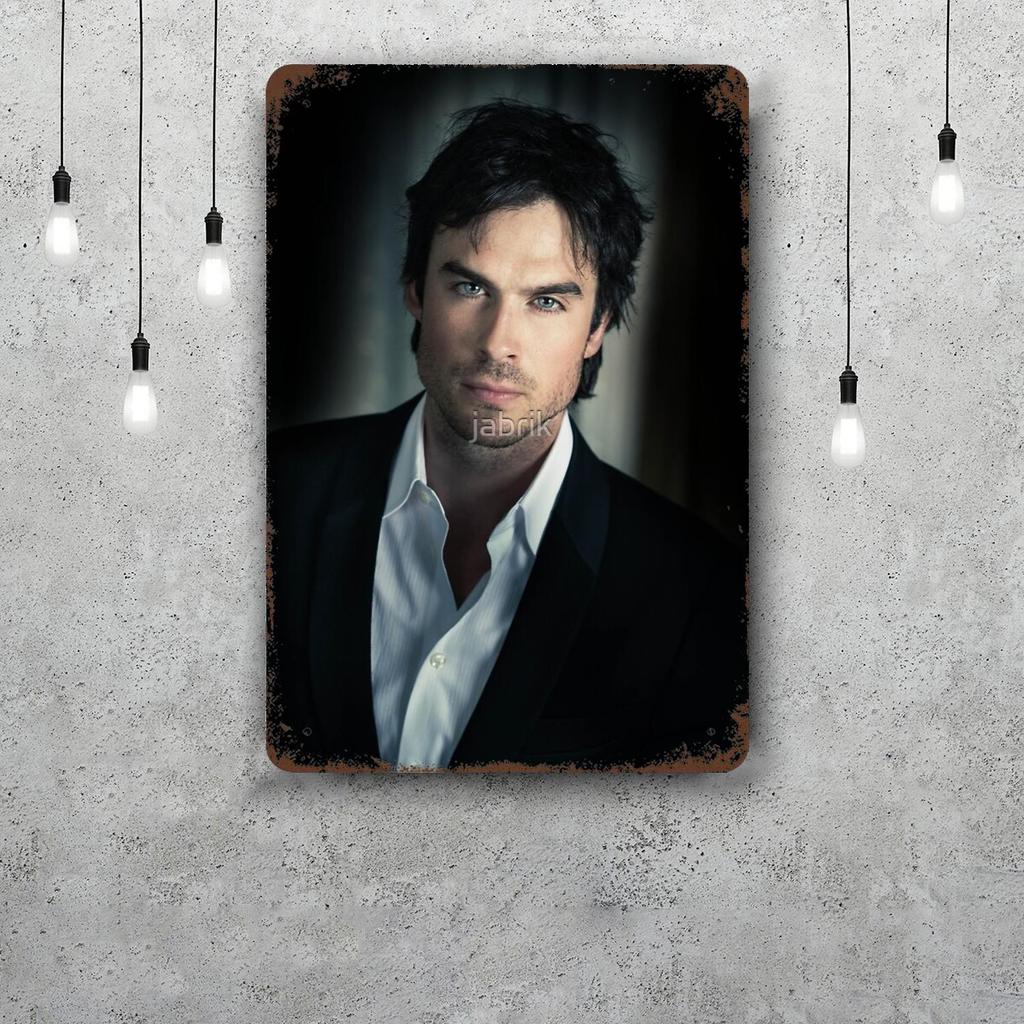 Damon Salvatore Decor Poster Vintage Tin Sign Metal Sign Decorative Plaque for Pub Bar Man Cave Club Wall Decoration