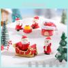 Adorable Christmas Resin Figurine Set With Santa Claus And Mini Snow Scene Accessories