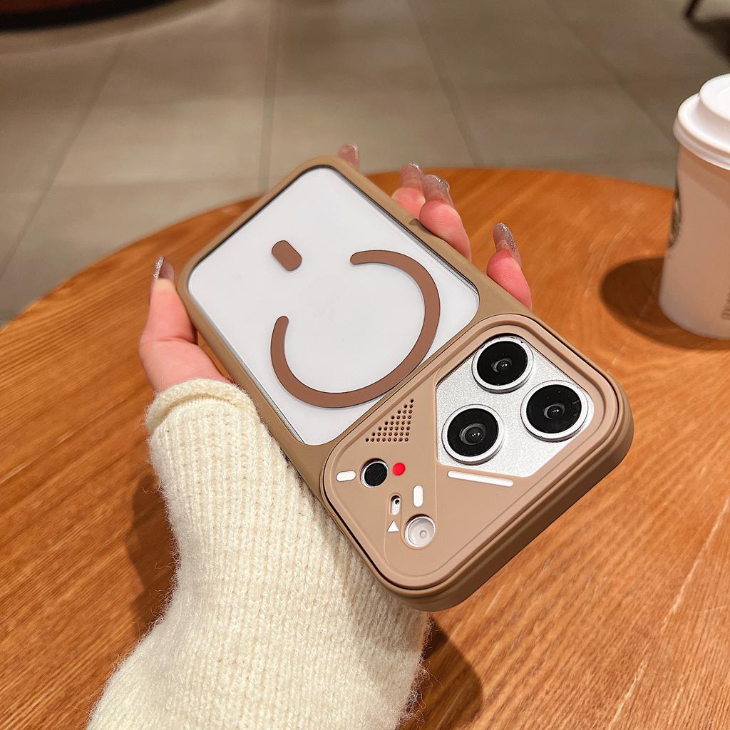 Yadun transparent B-ring magnetic mobile phone case is suitable for Apple 17PROMAX mecha wind lens anti-drop 16 personality 11