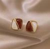 Earrings for Women Vintage Square Multi-Color Stud Earrings Light
