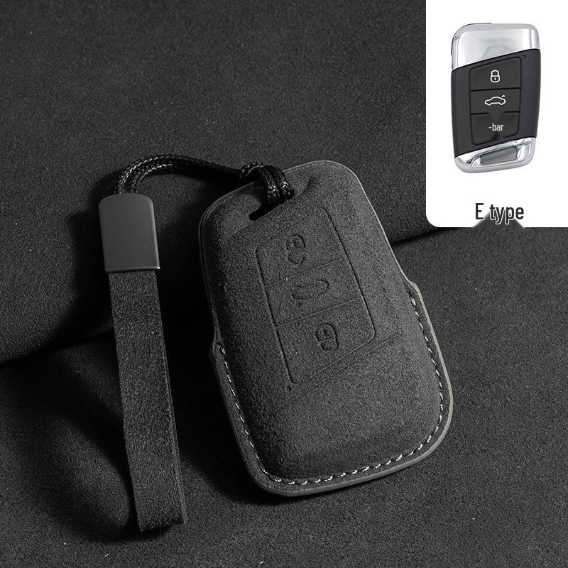 

Замшевый чехол для ключей Volkswagen для Touran, Tayron, Tiguan L, Sagitar, Lamando L, Magotan, CC, ID4 - Полное покрытие