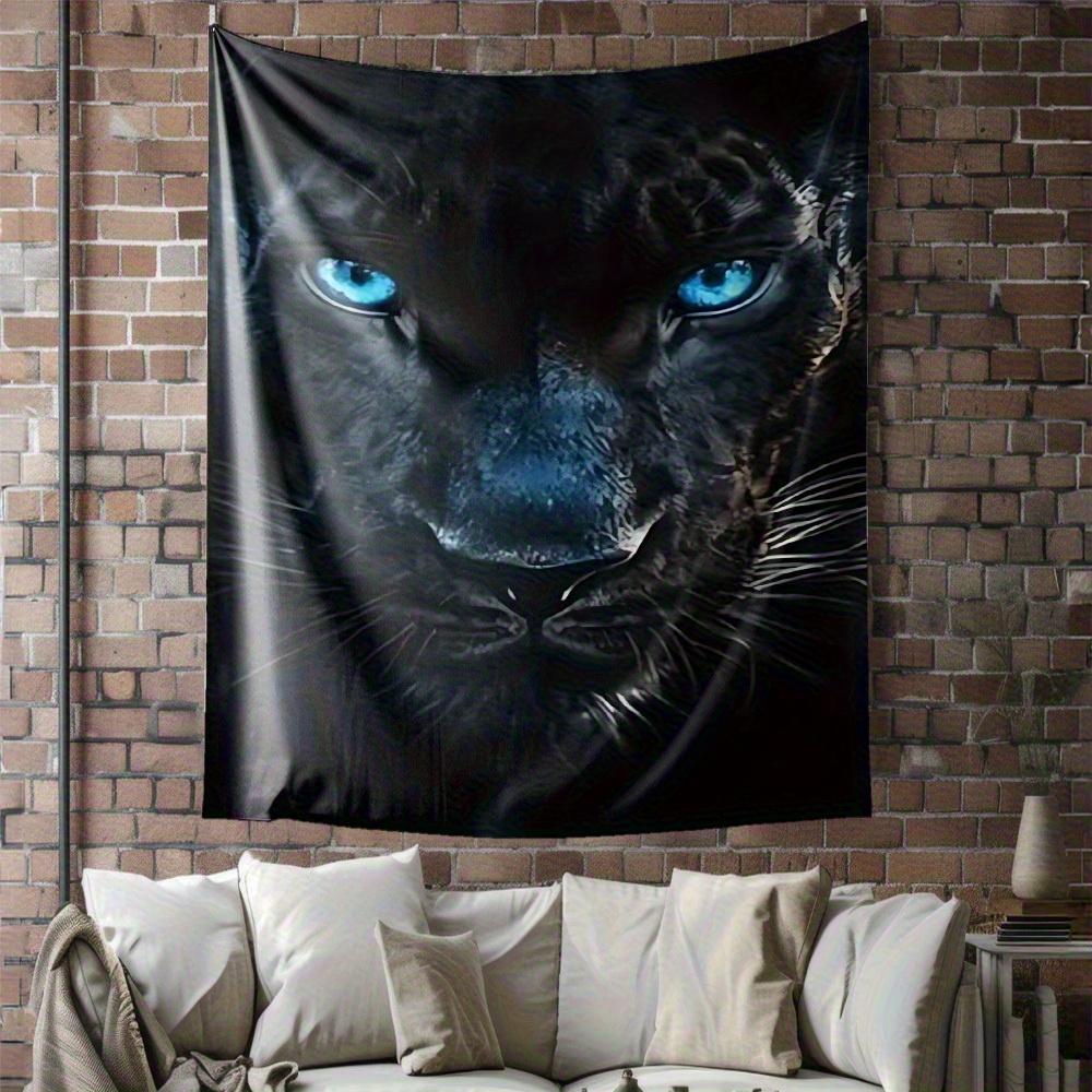 black panthers facial pattern Digital printing polyester wall tapestry suitable for use in living rooms bedrooms bars and party