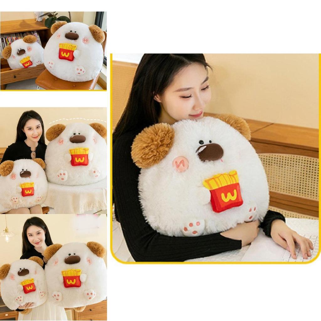 Cute Potato Chip Dog Plush Pillow Toy Adorable Stuffed Animal For Kids Gifts