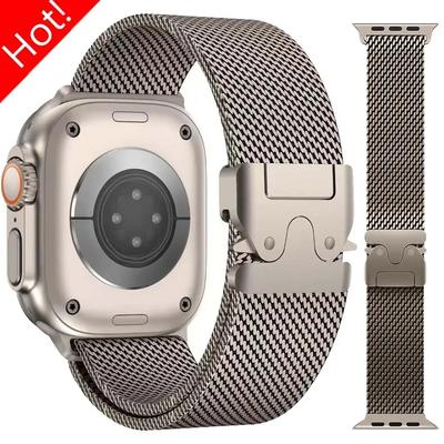 NEW Milanese Loop Strap for Apple Watch 10 Ultra/2 49mm Wristbands Metal Band for IWatch 10 9 8 7 6 5 4 3 SE 44 40 42mm Bracelet