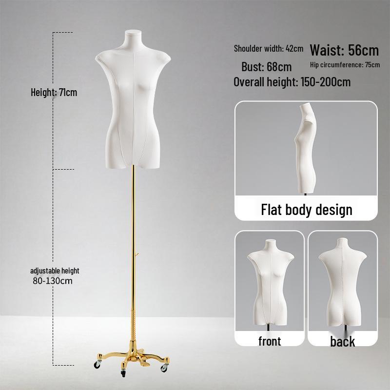 Adjustable Height Mannequin Stand with Arms for Women's Clothing Display