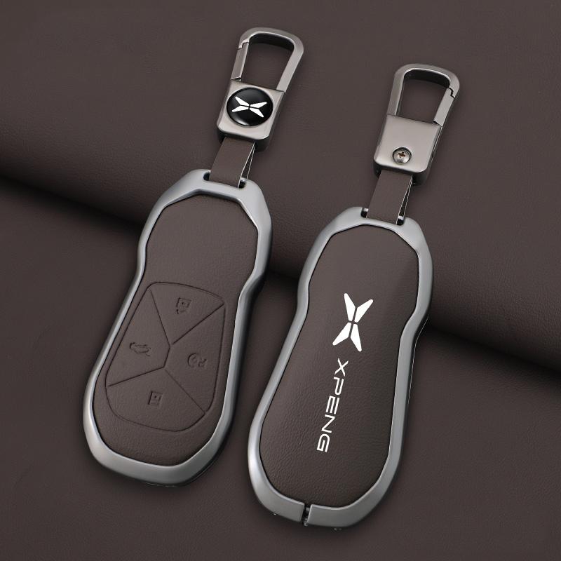 Zinc Alloy Leather Car Key Fob Cover Case for Xpeng Xpeng G6 P5 P7 G9 G3i P7i Key Case Car Remote Key Case Case