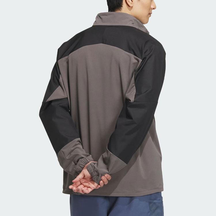Adidas Wind.Rdy Softshell Non-Hooded Color Block Logo Sports Outdoor Vintage Jacket Men Jacket Charcoal-Gray IP0734