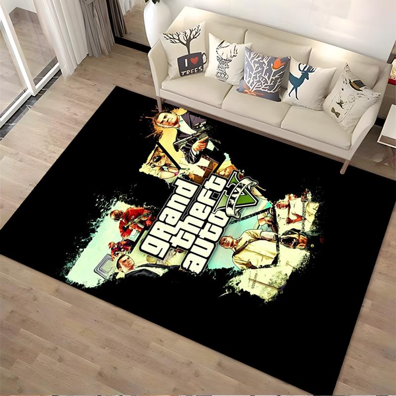 GTA V Graphic Print Non-slip Rug Suitable for Living Room and Bedroom Sofas.