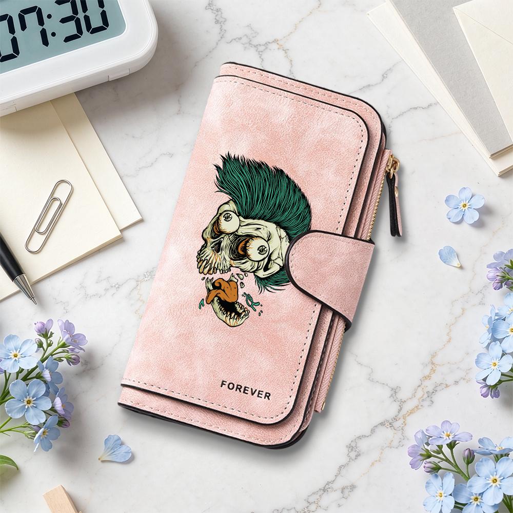 Gothic Skull Pattern Long Wallet
