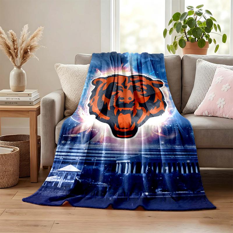 Coperta Chicago Bears Coperta di Flanella Morbida Accogliente Peluche Coperta da Divano Letto Leggera Decorazione per la Casa
