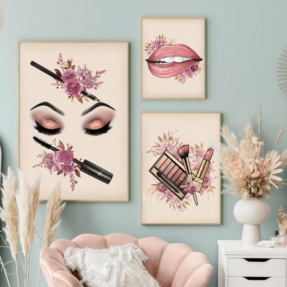 Procedure di Bellezza Trucco Occhi Labbra Poster e Stampe Estetica Arte da Parete Vanità Botox Pittura su Tela Decorazione Moderna per Camera alla Moda