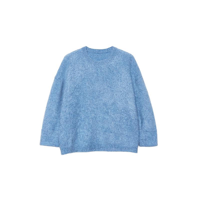 Autumn/Winter 2026 Slimming Faux Fur Cashmere Wool Mulberry Silk Pullover Sweater