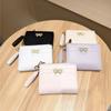Bow PU Leather Coin Purse Portable Credit Card Holder Compact ID Card Holder  Women