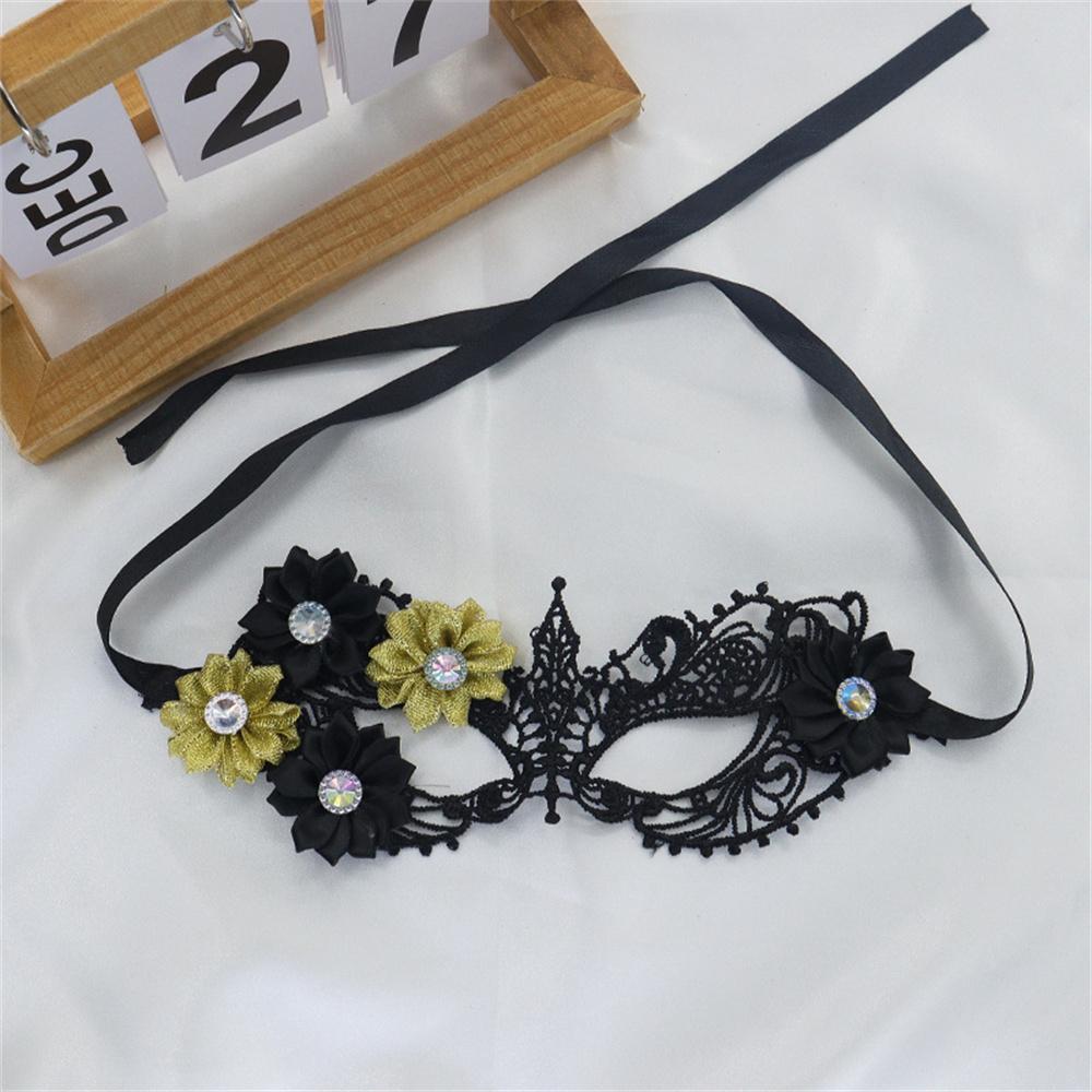 Makeup Ball Hollow Lace Mask Halloween Props Black Half Face Sexy Diamonds Female Eye Mask Fashion Masquerades Eye Mask