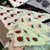 Bandă de Păr Croșetată Handmade Triunghiulară Golășită Căpșună Cireșe Femei Primăvară Vară Călătorie Foto Eșarfă de Păr