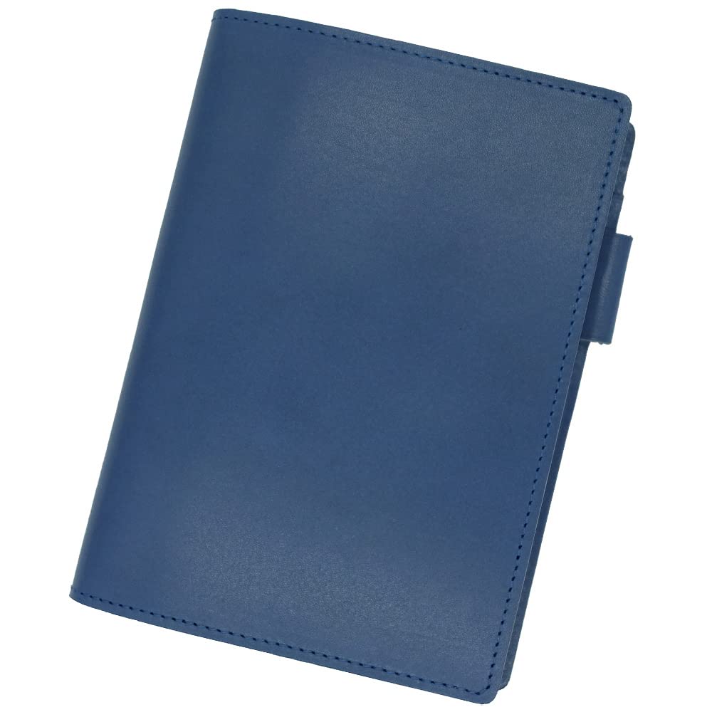 Rhodia No. 13 Horizontal Cover with Pen Holder, Genuine Leather (Made in Japan), Includes One Notepad (Cobalt Blue)