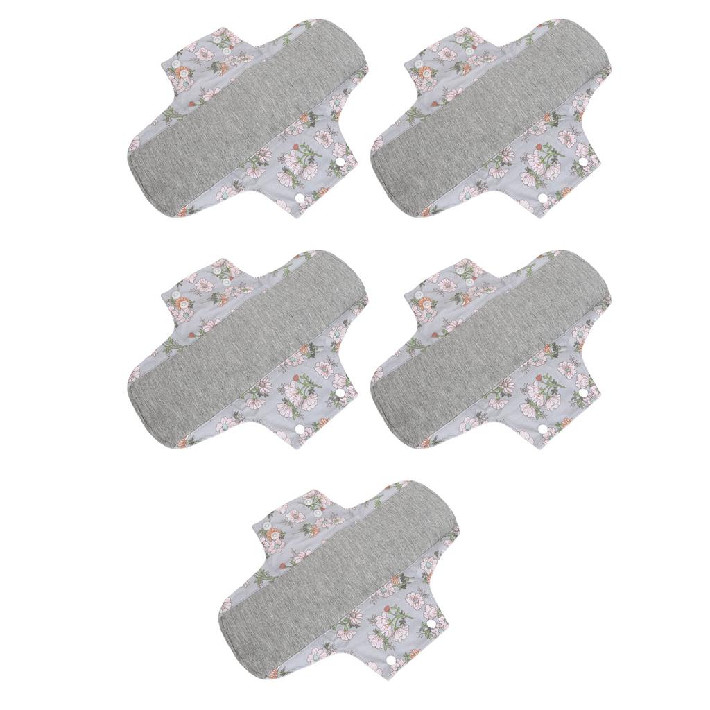 5pcs Washable Sanitary Pads Leak Proof Highly Absorbent Pure Cotton Reusable Menstrual Pad