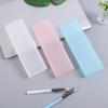 1PC Simple Pencil Cases For School Office Transparent Plastic Box Frosted Pink Green White Pens Storage Stationery Supplies