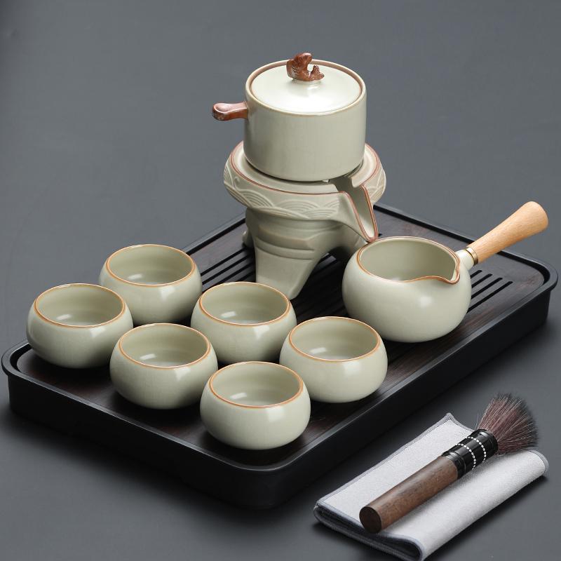 Ru Kiln Tea Set 2025 New Lazy Man Automatic Tea Artifact High-grade Light Luxury Drinking Brewing Tea Special Teapot
