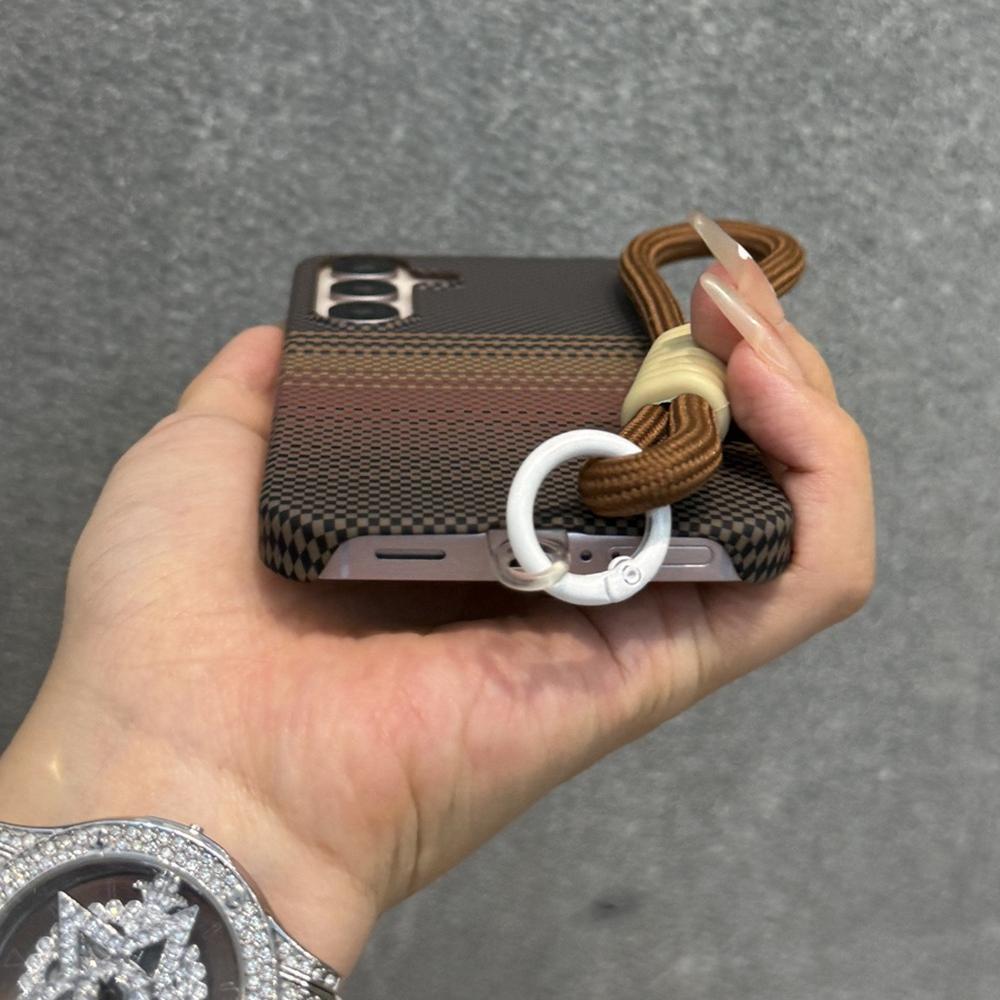 Business Sle Carbon Fiber Pattern For Magsafe Charge Case For Samsung S26 Ultra S25 S24 S23 Plus Slim Drop-Proof & Lanyard Cover
