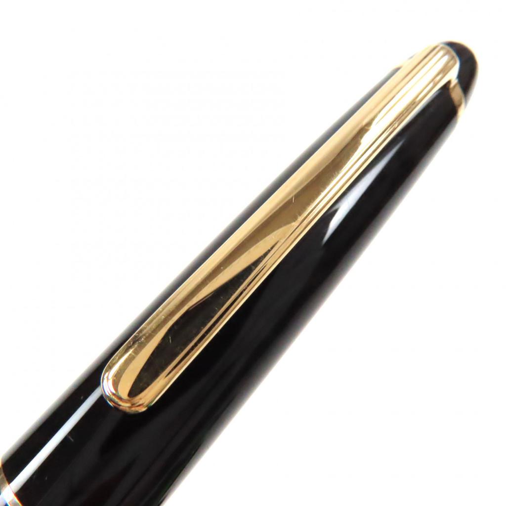 Great MONTBLANC fountain pen Meisterstck Classic white star Black gold 14K mens Used