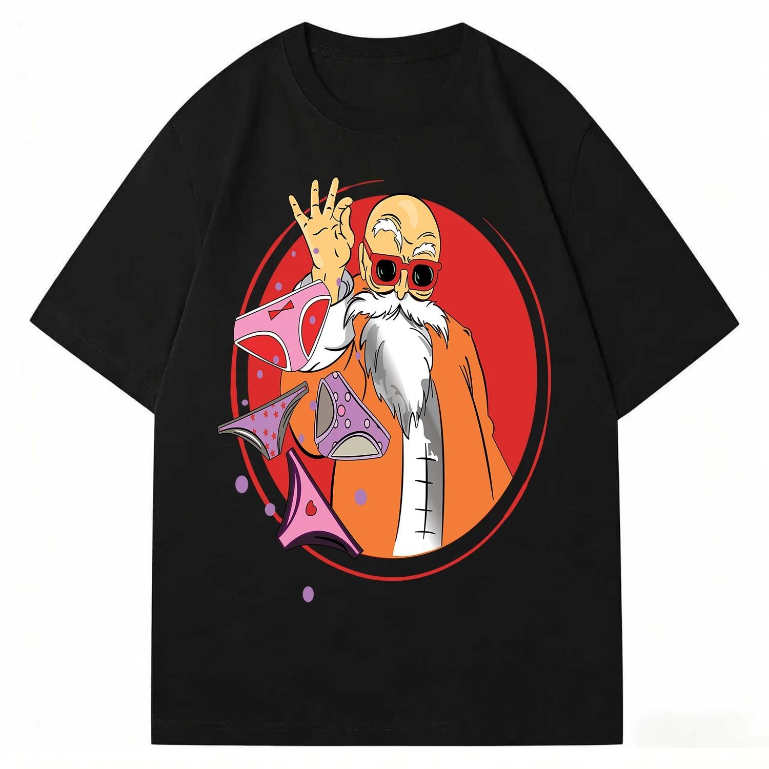 

Dragon Ball Master Roshi Funny Print Anime Black Women And Men Fashion Comfortable T-Shirt 4XL