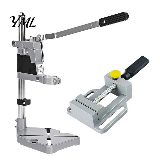 Professional Tool Holder Multifunction Drill Press Stand, Hand Fixed Base, Workbench Vise Compact Station Clamp, Aluminum Alloy Benchtop Electric