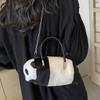 Niedliche Panda Plüsch Handtaschen für Damen Neue Mode Ketten Umhängetasche Einfarbig Vielseitig Lässig Damen Mini Geldbörsen