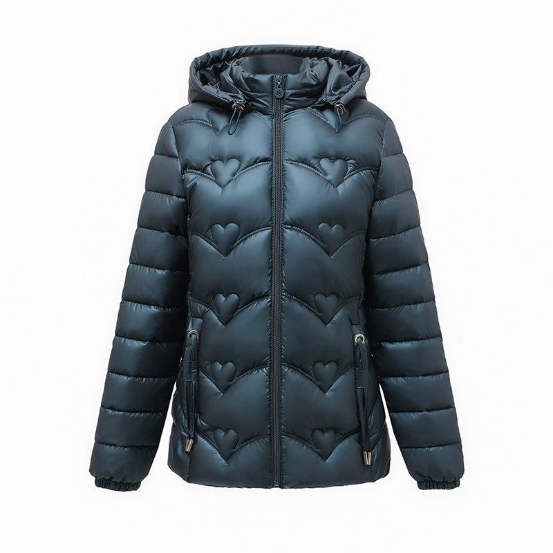 Damenjacke für Herbst und Winter, einfarbig, mit Kapuze, schmale Passform, dick, warm, kurz