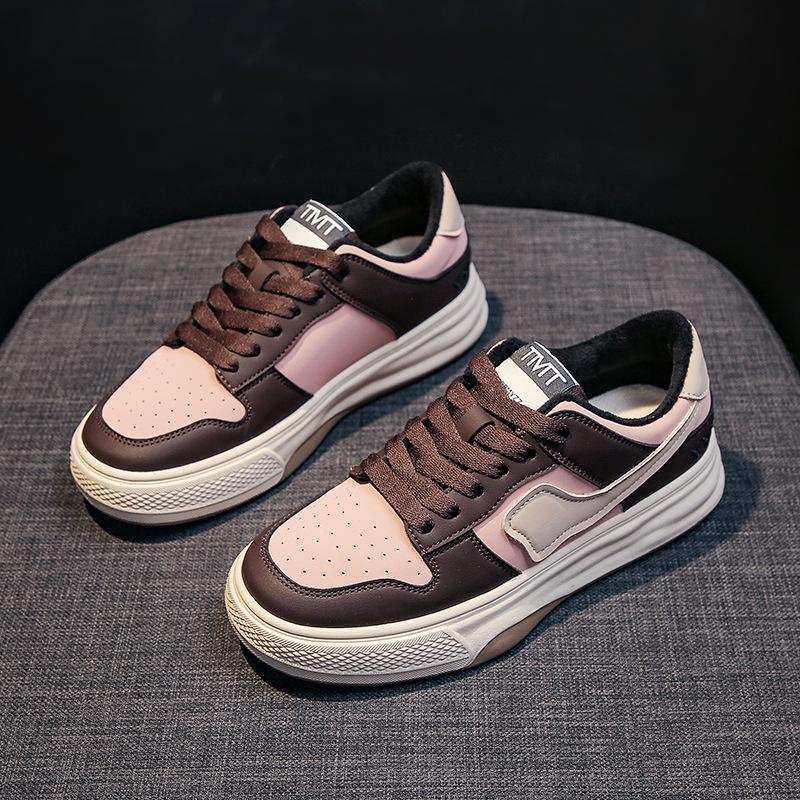 Small White Shoes Women's  Winter New Thick-soled Color Matching Casual Sports Panda Sneakers