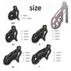 Inexpensive Male Chastity Cage Set 6 Sizes with Lock and 4 Rings Resin Lightweight Breathable Comfortable Design for Men